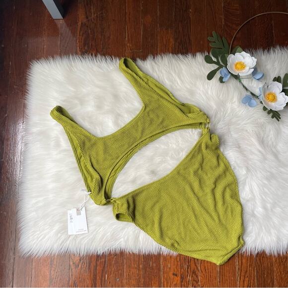 GOOD AMERICAN Always Fits Monokini Green Chartreuse NWT - Picture 3 of 3